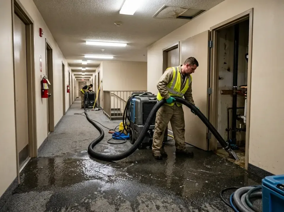 multi-unit-apartment-hallway-f-005 — frequently asked questions, Emergency Burst Pipe Water Extraction & Removal in Lacy-Lak…